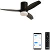CREATE / WINDCALM S/Ventilatore da soffitto con luce nero WiFi e telecomando / 40W, ABS,Ø112 cm, 6 velocità, 3 temperature di luce, timer, funzione estate-inverno