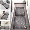 SGLGSTORE Tappeto da Cucina Antiscivolo, Tappeto passatoia Lavabile Grigio Scuro 90X300CM Tappeto Runner Lungo Ingresso Corridoio Soggiorno Camera da Letto Tappetino da Cucina, Tappeti Runner Moderno Astratto
