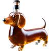 Generic Bottiglia di whisky con cane bassotto, bicchiere in vetro scolpito 3D, bottiglia di vetro per whisky a forma di cane, contenitore di vino trasparente di alta qualità, decanter per vino per gli