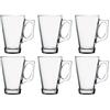 Pasabahce 55201 - Bicchieri da tè con manico Vela per tè, latte macchiato, caffè irlandese, punch, vin brulé, cioccolata calda, set da 6