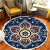 Tomifine Tessuto Tappeto Rotondo, Tappeti con Nappe Lavabile Mandala Stampato per Camera da Letto Soggiorno Cucina (80cm,#12)