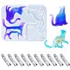 DeryArcle Stampo Resina Epossidica Gatto, Stampo Gioielli Silicone, Stampi Animali per Colata per Orecchini, Ciondolo, Pendente, Collana (stampi gatti)