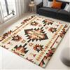 Generico Stile Nativo Americano Floreale Tappeto Salotto Moderno Flanella Stampa 3D Tappeti Camera Da Letto Rug Cucina Antiscivolo Lavabile Per Tavolino Da Salotto,Bagno,Tappeto Cameretta 60 x 90 cm