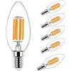 Aiwerttes Lampadina LED E14 Dimmerabile 6W Equivalente 60W Incandescenza, Bianco Caldo 3000K E14 Vite C35 Lampadina Filamento Candela 600LM Angolo Del Fascio 360°