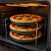 REPLOOD Set Cottura Teglie per Pizze 3 Ripiani con 3 Teglie Ø 29 cm e Supporto in Metallo Antiaderente - Portateglie da Forno Impilabile Salvaspazio, Ideale per Pizza Croccante, Dolci e Focacce