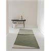 benuta Tappeto in cotone pop Lenny, verde, 70 x 200 cm, 100% cotone, passatoia e stile: astratto, geometrico, strisce, minimalista, Natural Living, retrò, facile da pulire per soggiorno