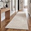 Paco Home Tappeto Salotto Moderno Soggiorno Pelo Lungo Motivo Scandinavo Motivo Boho Arcobaleno Lavabile Beige Crema, Dimensione:80x150 cm