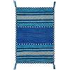 Pierre Tappeti Tappeto ANTIQUE-KILIM blu tessuto a mano in cotone e ciniglia cm.60x90