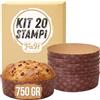 FAH FAMILY AT HOME FAH Stampo per Panettone Basso 750 gr Qualità Premium (20 pz) | Pirottini Panettone Professionale di Carta Ondulata di Pura Cellulosa in Microonda Progettato per Panettoni