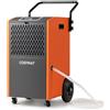 COSTWAY Deumidificatore Casa, Deumidificatore Elettrico con Tubo di Scarico e Timer, Deumidificatore Portatile con Ruote per Cantina, Magazzino, Fabbrica e Grandi Spazi fino a 695 m³ (Arancione)