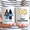 Vulfire Regalo donna compleanno 40 anni tazza originale Nome, Capelli, Abito e altro da Personalizzare Idee Regali per lei per Natale (Bianco, Ceramica)