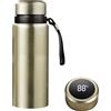 GJV Borraccia intelligente da 1,5 l, con display digitale della temperatura, infusore per tè e caffè, tazza termica a LED a doppia parete, isolamento sottovuoto, in acciaio inox, a prova di perdite, tazza