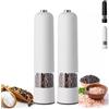 Paluplus 2 Macina Sale e Pele Elettrico, Misura 5x22 cm, Macinapepe con Rotella per Regolare la Macina, per Sale, Pepe e Spezie, Potenza 10W -773F (Bianco)