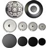 Franza Kit 5 bruciatori per Electrolux Rex Aeg Zanussi completi di piattelli spartifiamma lisci opachi 4 fuochi + tripla corona per cucina piano cottura 5 fuochi - K44B1T - Prodotto Originale