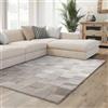 Interiyou Tappeto salotto pelo corto Cannes - 120x170 cm Grigio - Stile boho scandinavo con effetto 3D alto-basso - Piatto con motivo geometrico