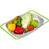 TENTA KITCHEN TENTA TENTA KITCHEN Scolapasta ovale in acciaio inox di alta qualità con cestello a rete fine da 2,5 litri e impugnatura in gomma espandibile, per scolare, sciacquare frutta, verdura