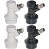 PERA 2 Paia Ball Lock MFL Gas & Liquido barilotto di Birra Quick Disconnect Set accoppiatore barile, plastica, Acciaio Inossidabile, Grigio e Bianco