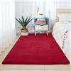 BESTORI Tappeto per Soggiorno Tinta Unita Tappeto Moderno a Pelo Corto Tappeto Morbido e Soffice per Bambini Camera da Letto Home Decor Rosso, 100 x 200 cm