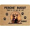 fashwork Tappeto PERSONALIZZATO con nome cane divertente Cocker Perchè bussi? Zerbino in poliestere 60x40 cm