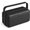BLIMPLUS - Lunchbox Bauletto S Carbon Black 1 Scomparto con Posate - Porta Pranzo Ermetico Microonde Supporto Telefono - Made in Italy