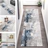 SGLGSTORE Tappeto Passatoia per Corridoio Antiscivolo Lavabile Tappeti Runner 80X300CM Tappeti Bagno Grigio Blu Astratto tappeto cucina Tappeto Runner ingresso interno Soggiorno Antimacchia Tappetino