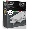 Eurocali Schermo per Profilo alluminio per Strisce LED MEDUSAFLEX mod. Andromeda 2 Metri - Milky - Made in Italy in Policarbonato stabilizzato UV e certificata UL94HB - Pacco da 5 (10m)