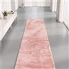 Interiyou Tappeto salotto pelo corto Fargo - 70x200 cm Rosa - Morbid in pelliccia sintetica - Lavabile e antiscivolo - Corto e soffice