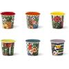 Excelsa Tropical Chic Set 6 Bicchierini da Caffè, Porcellana, Capacità 90 ML., Decori Assortiti