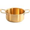 Tomotato Pentola per Ramen Coreana 16cm in Acciaio Inossidabile con Doppio Manico Pentole da Cucina Dorate per Zuppa, Tagliatelle, Pasta, Compatibile Induzione Gas