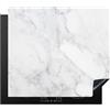 KitchenYeah© Copri Piano Cottura Coprifornelli Tappetino per Induzione | 57x51 cm - Fornello Tutto per la Cucina Marmo - Bianco - Grigio - Lusso - Aspetto marmo - Pietra