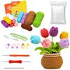 TIANHENGMart Kit di fiori all'uncinetto per principianti con tutorial video dettagliati per gli amanti del mestiere (tulipani colorati)