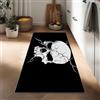 Generico Tappeto Passatoia Corridoio 60 x 180 cm Minimalista Teschio Screpolato Teschio, Tappeto Antiscivolo Stampato Stile Dark - Lavabile per Ingresso Cucina Soggiorno Bagno Lavanderia