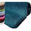casa pura Tappeto da Bagno Shaggy, Assorbente Sky Tappeto Bagno Antiscivolo - Pelo Alto e Morbido in 12 Colori e Varie Misure - Blu Navy - 60x100 cm