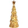 HEBEOT Piccolo albero di Natale con luci, decorazione da tavolo in vetro illuminato per librerie, caminetti (D)