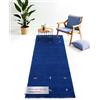 carpetfine Tappeto di lana Gabbeh Uni passatoia Blu 60x180 cm | Tappeto moderno per soggiorno e camera da letto
