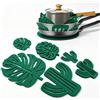 HERCHR Cuscinetti per separare padelle impilate, 48pc protezioni per pentole e padelle in feltro imbottito con forma di cactus e di foglia, divisori per pentole da cucina, Sottopentola antiscivolo da banco