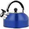 COMFOLIVING Bollitore da tè, 1,8 l, in acciaio inox, blu scuro, con manico ergonomico, bollitore a fischio, bollitore a fischio, per stufa a legna, pentola leggera, fornello, ristorante