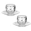 Guzzini Venezia in vetro 110 ml - Set di 2 tazze da caffè espresso con piattini in plastica