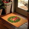 Brubaker Zerbino Natalizio per Esterni e Interni - Corona Natalizia con Fiocco - 45 x 75 cm - Tappeto in 100% Fibra di Cocco, Antisporco e Antisdrucciolo - Impermeabile - Ideale per Porta d'Ingresso