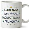 Mugffins Tazza Personalizzata in ceramica per ODONTOTECNICO uomo 11 oz / 350 ml - In italiano - Migliore del Mondo - Idea regalo per compleanno, anniversario, natale, laurea
