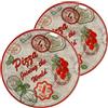 MamboCat Set di 2 piatti per pizza Roma, rosso, Ø 33 cm, piatti con motivi, piatti antipasti per antipasti o mozzarella di pomodoro, piatti in porcellana colorata per pizza e pasta & Co