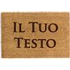 Happenings Zerbino Personalizzato In Fibra Di Cocco Con Testo Libero Tappeto D'ingresso Antiscivolo Naturale La Tua Iscrizioneper l'interno della casa (60 x 90cm, Modello 1)