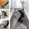ZESEWU Tappeto Cucina Antiscivolo Tappeti Runner Passatoia Nero Grigio Geometrico Tappeto Corridoio Soggiorno Lavabile tappeti casa 60X250CM Tappeto Runner Tappeto Passatoia Cucina Durevole Tappetino