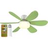 Fiorky Ventilatori da Soffitto con Luci e Telecomando, Ventilatore con Attacco E27 Base E27 42 cm Lampadina LED Ventilatore da Soffitto 3 velocità Dimmerabile for Camera da Letto Soggiorno C