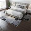 Masters House Biancheria per la Casa Tris Tappeti Camera da Letto Design Gobelin - Set 3 Pezzi (1 Tappeto Fondo Letto 80x150 + 2 Laterali 60x110) - Polipropilene Morbido, Antiscivolo, Facilità di Pulizia - Grigio/Nero Moderno