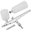 Tiiyee Aerografo Doppia Azione Gravità, Professionale Ugelli Pistola Set Airbrush con Imbuto Tazza Spruzzo Verniciare per Pasticceria Alimentare Verniciatura Tatuaggi Nail Art Trucco Spray Modellismo (0,5mm)