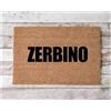 Social crazy Tappeto zerbino personalizzato - scritta Zerbino- cocco naturale ideale per ingressi (Cocco Naturale, 60x40 cm)
