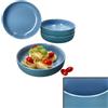 Ritzenhoff & Breker Jasper - Set di 4 piatti fondi, 610 ml, Ø 19,3 cm, piatti in terracotta per 4 persone, piatti profondi per insalata, zuppa, pasta & Co. per colazione, pranzo e pane
