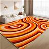 AUWUUA Tappeti arancioni retrò anni '70 e '80 astratti a spirale 170x240 cm per ingresso, tappeto moderno geometrico boho lavabile per soggiorno, camera da letto, ufficio, cucina