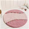 LLWYH Tappetino da Bagno Tappeto Rotondo In Rilievo Rosa Camera Da Letto Soggiorno Tappetino Bagno Cucina Tappetino Antiscivolo 70 cm di diametro Rosa